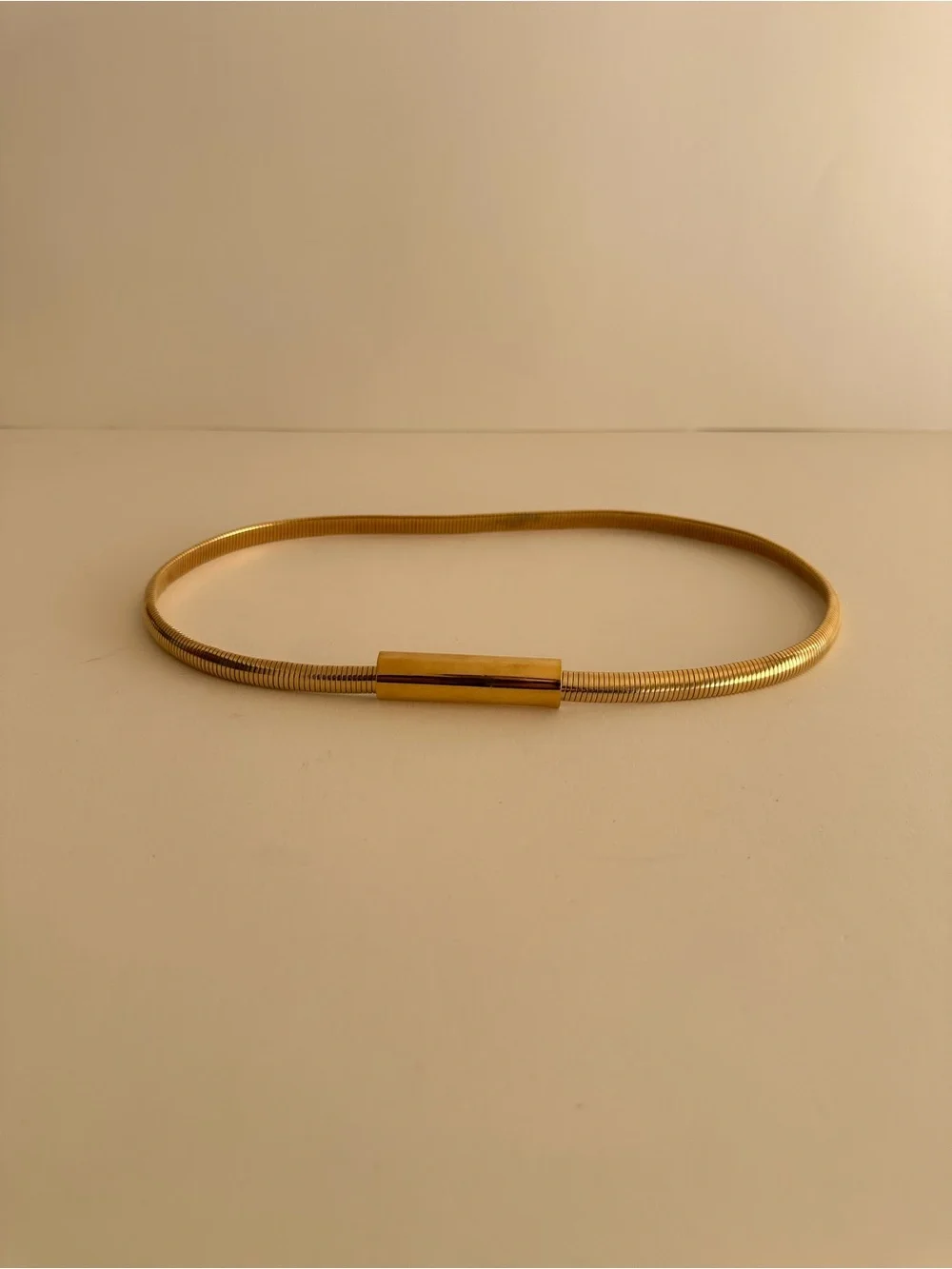 Vintage gold metal Rectangle Clasp stretch belt